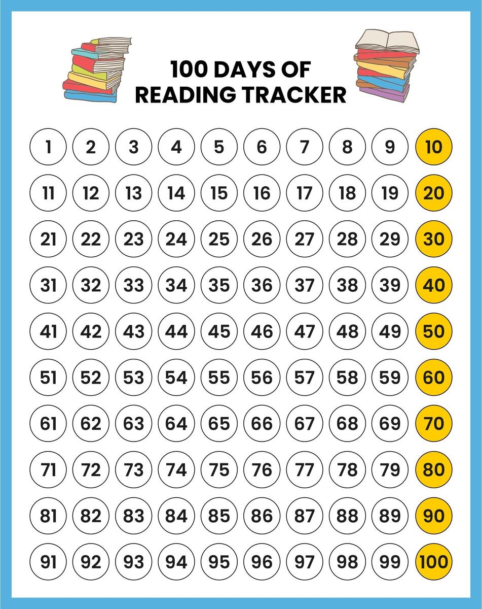 100 Day Chart 10 Free PDF Printables Printablee