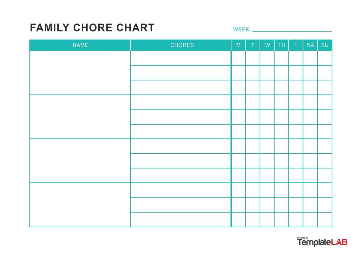 Chore Chart Blank Becca Paro