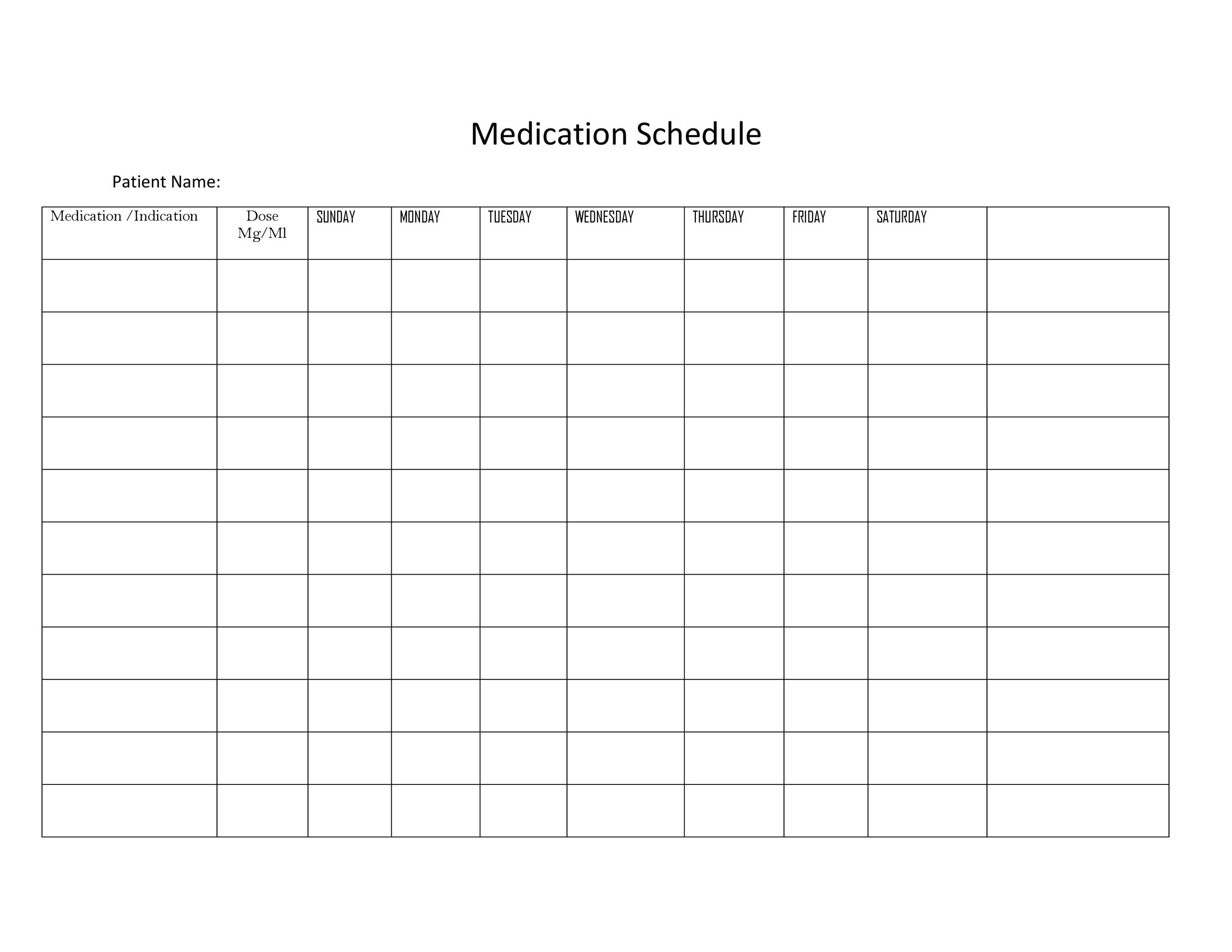 Free Medication List Templates For Patients And Caregivers