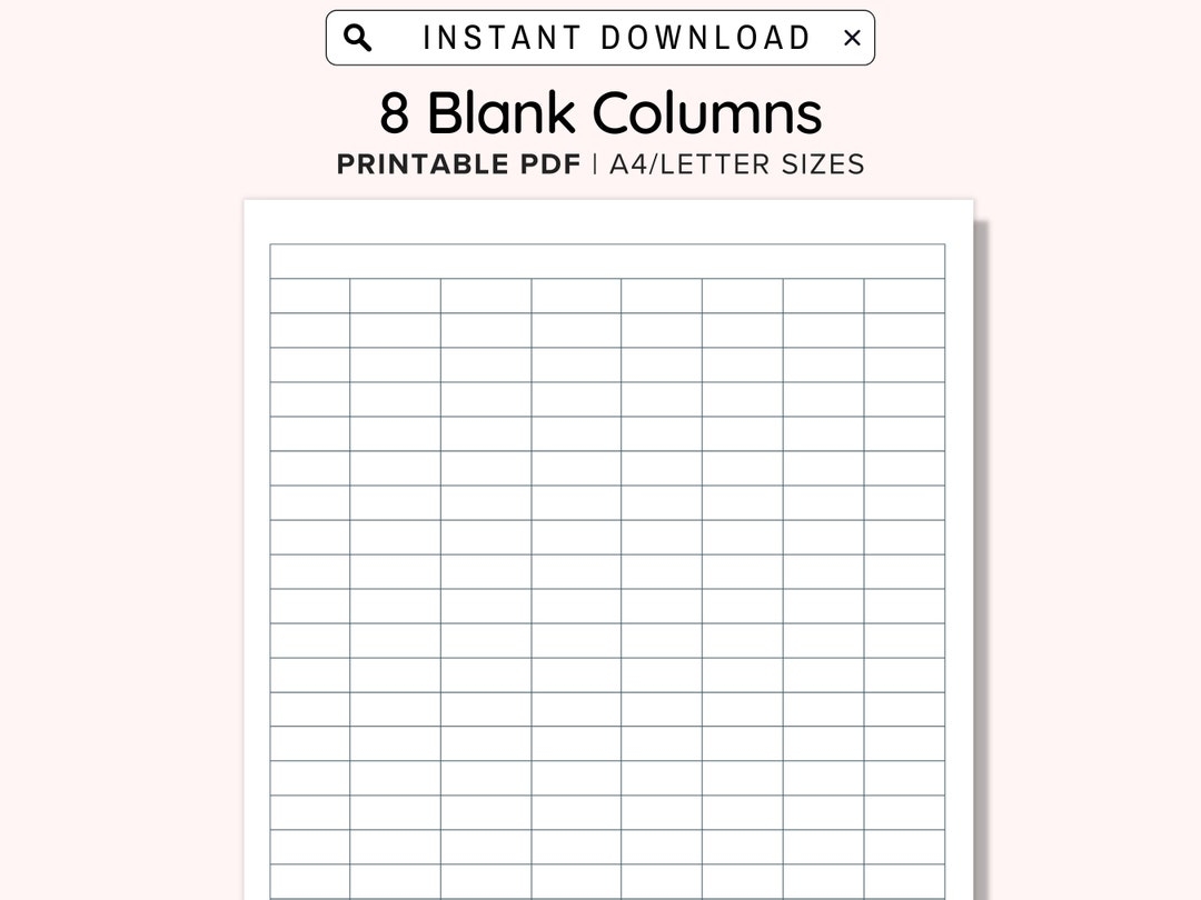 Column Template 5 Columns 10 Free PDF Printables Printablee