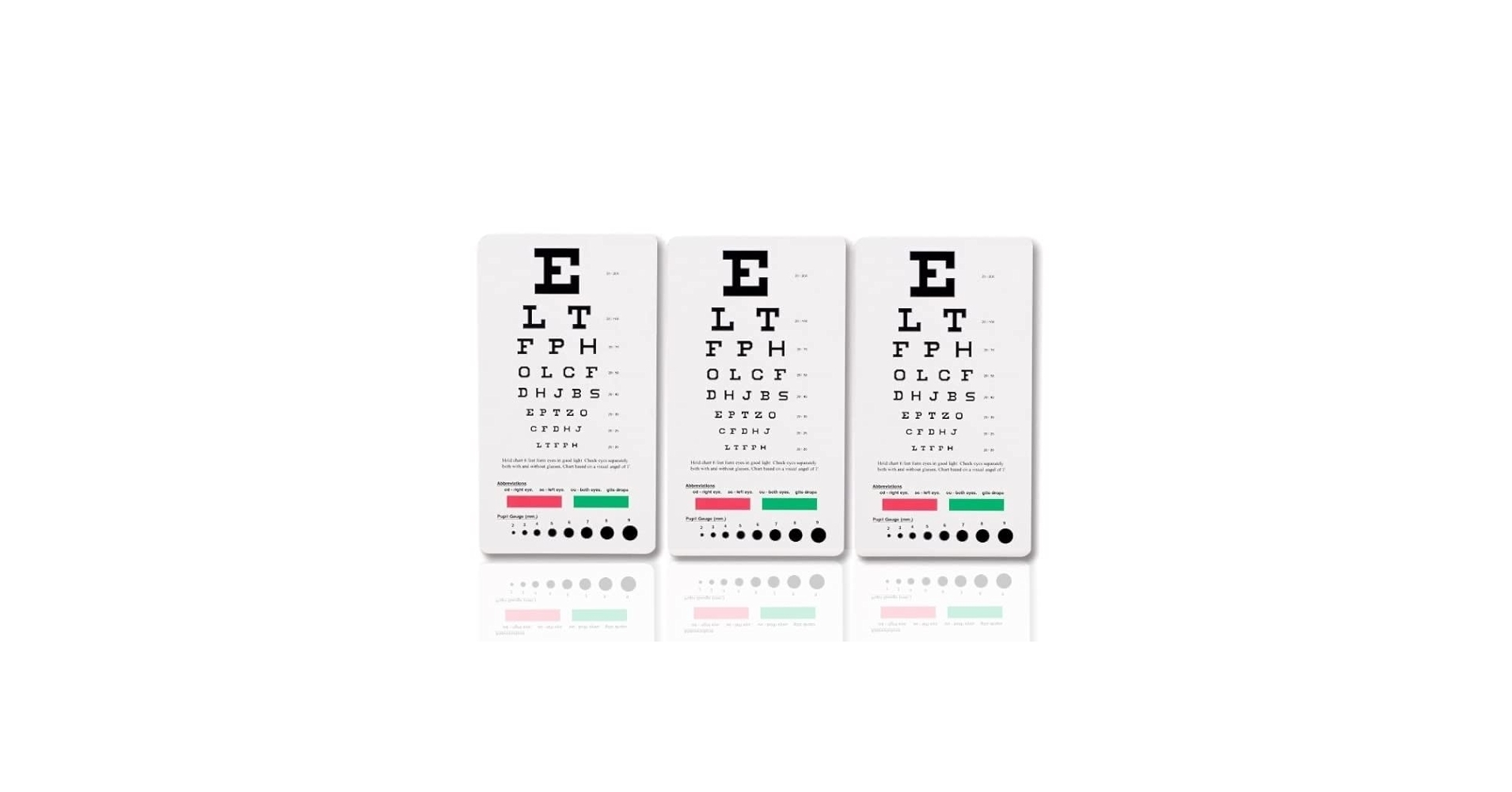 Amazon 3 Pack Snellen Pocket Eye Chart Compact Visual Acuity Chart For 6 Ft Testing 18 5cm X 10cm Portable Vision Screening Tool Industrial Scientific