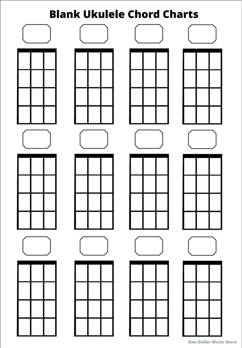 Blank Ukulele Chord Chart For Beginners instant Download Etsy