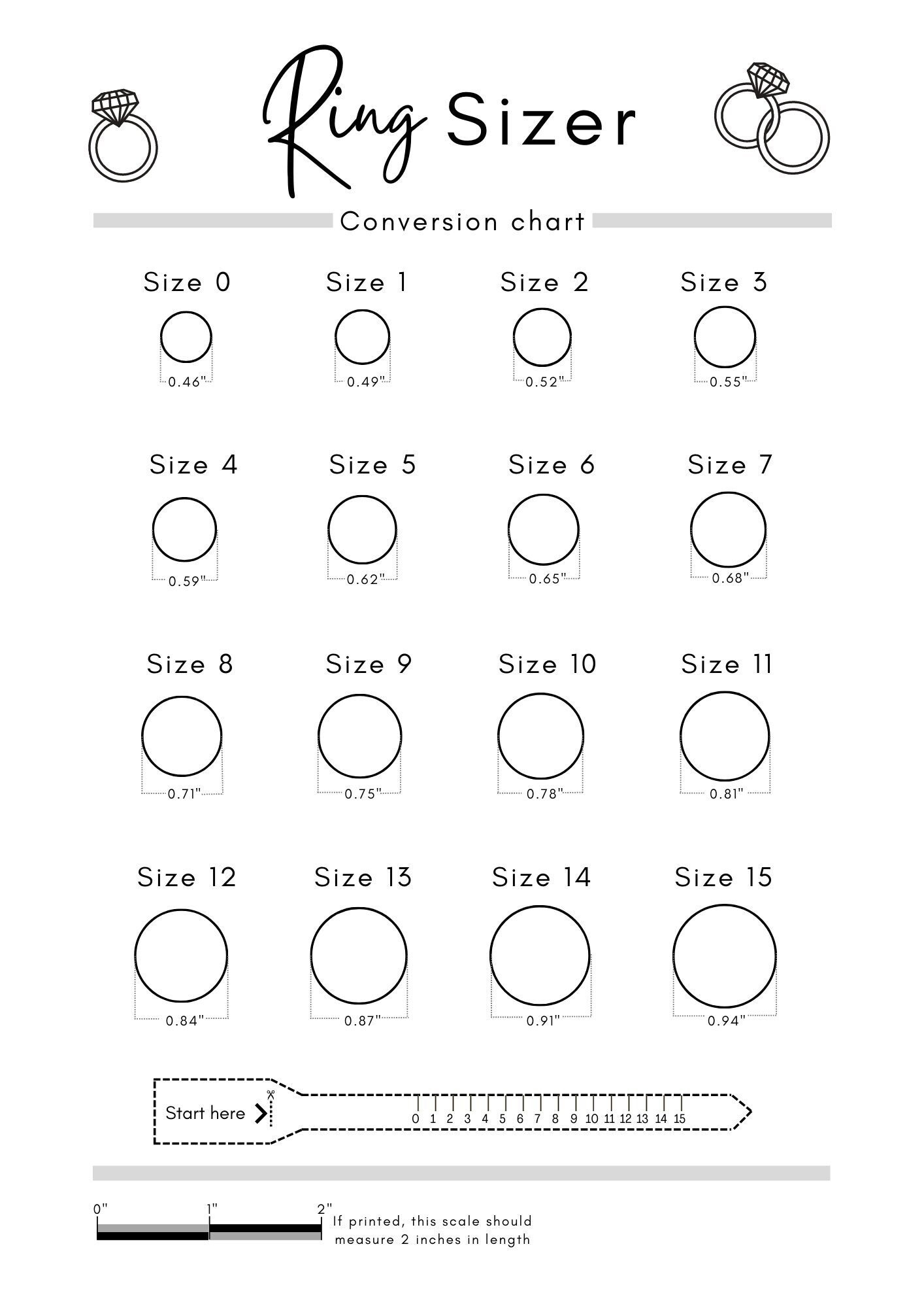 Chart Printable Ring Size Chart Online Actual Size Ring Size Chart