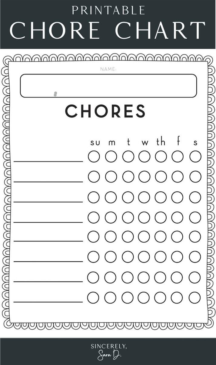 Chore Chart For Kids Sincerely Sara D Home Decor DIY Projects