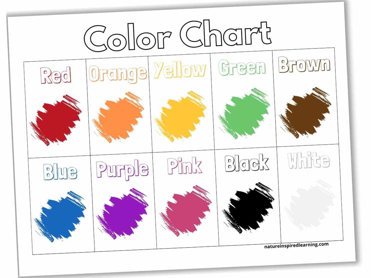 Color Charts For Toddlers And Preschoolers Free Printable The Teaching Aunt