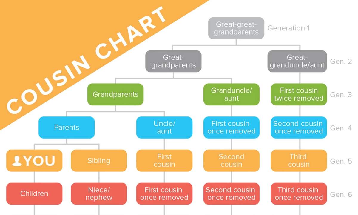 Cousin Chart Family Relationships Explained Genealogy