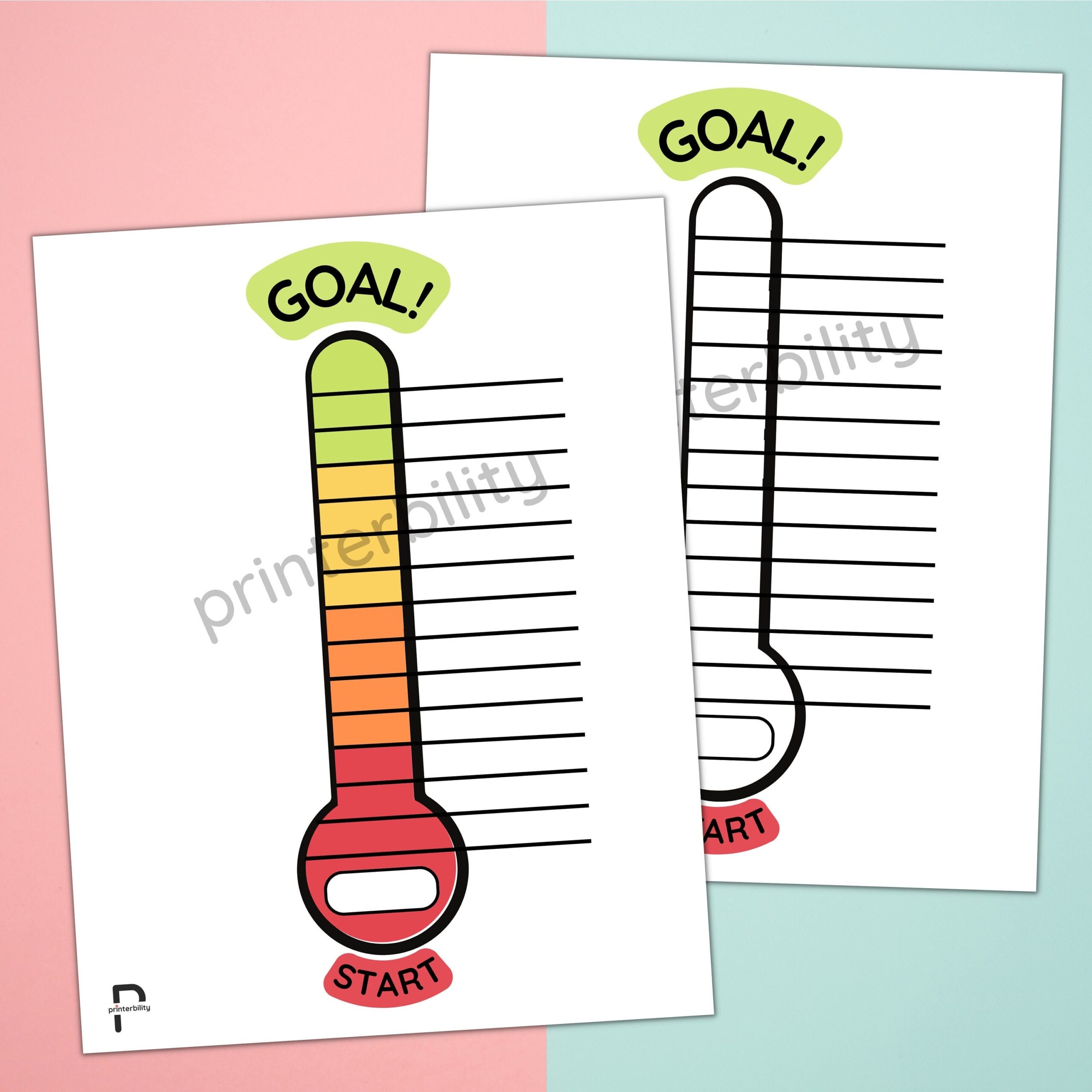 Digital Fundraising Goal Thermometer Etsy
