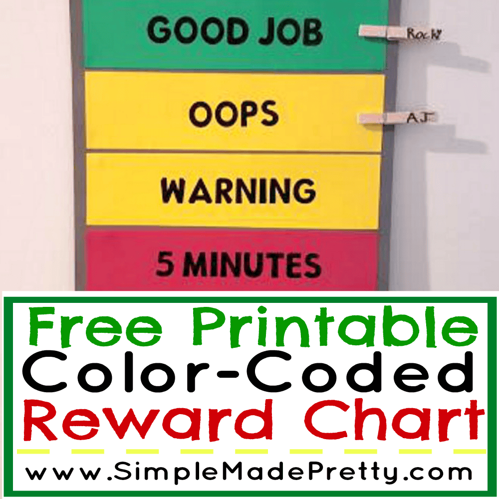 DIY Color Coded Reward Chart Archives Simple Made Pretty