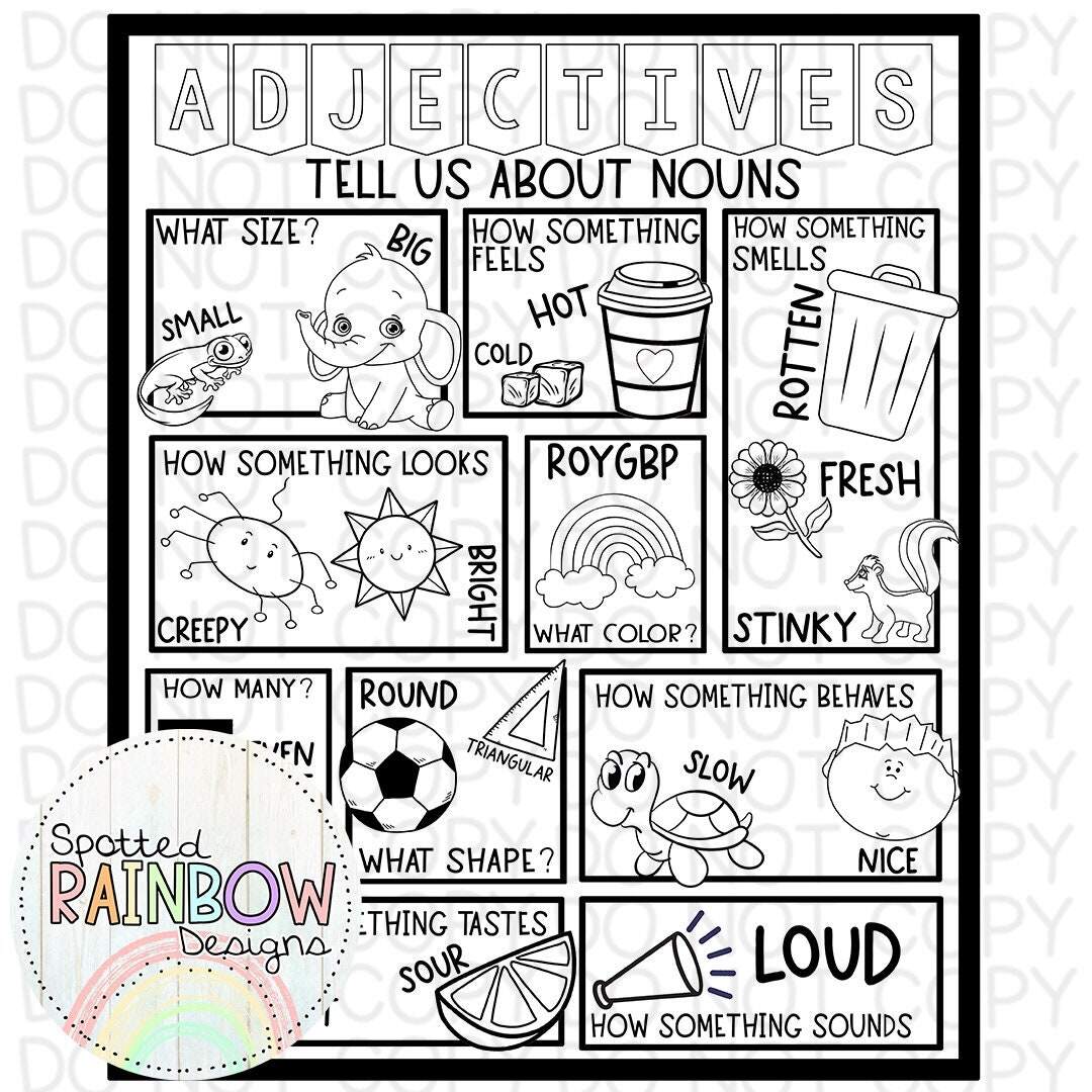 DIY Printable Traceable Jumbo Anchor Chart Template Adjectives Language Arts Classroom Tools Graphic Organizer 2nd Grade Reading Teacher Etsy