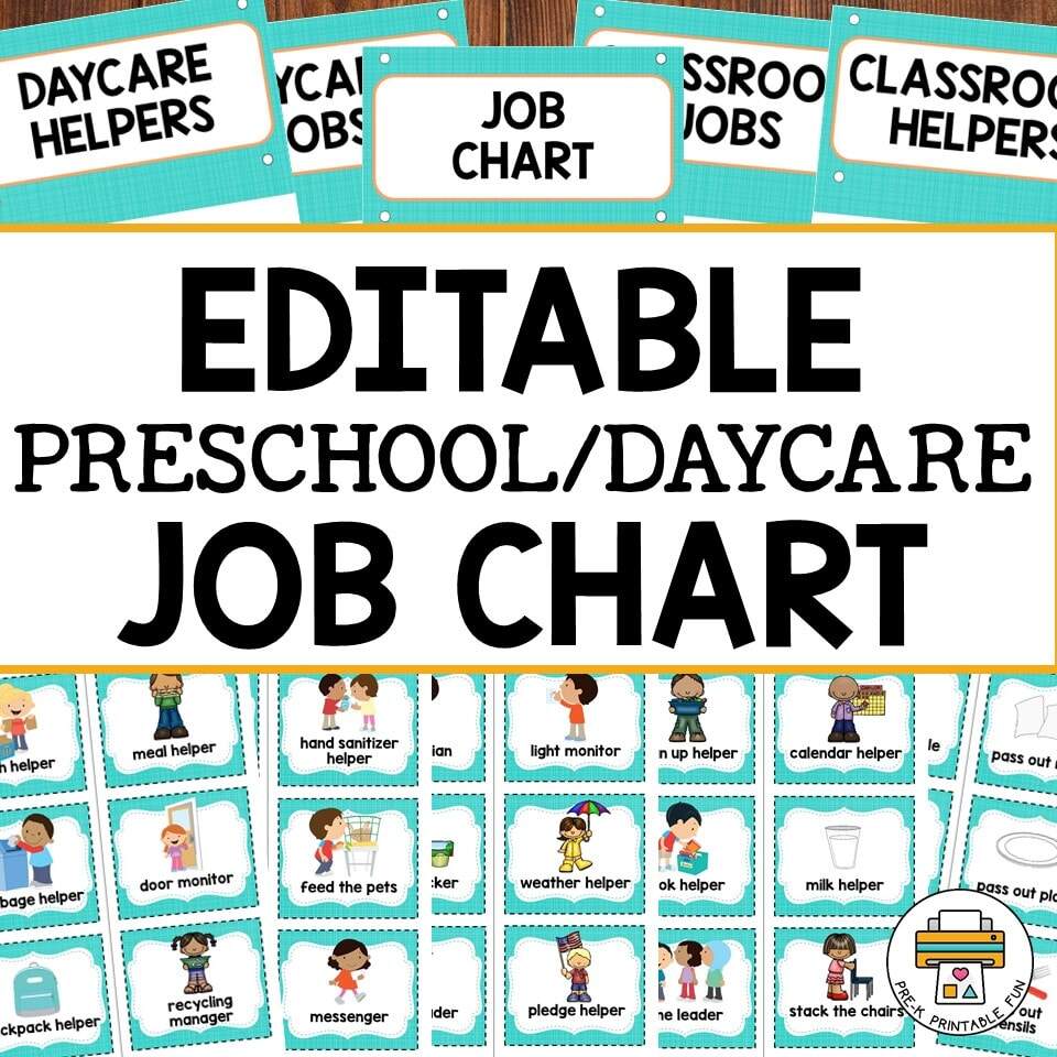 Free Printable Preschool Job Chart Pictures Goally