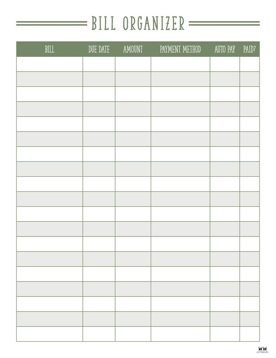 Expense Tracker Notebook Bill Tracker Printable Monthly Bill Organizer A4 A5 Letter Folder Organizer