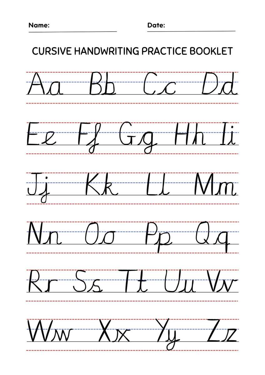 Free Printable Cursive Writing Worksheet Templates Canva