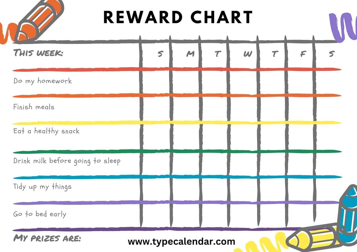 22 Printable Reward Charts For Kids PDF Excel Word