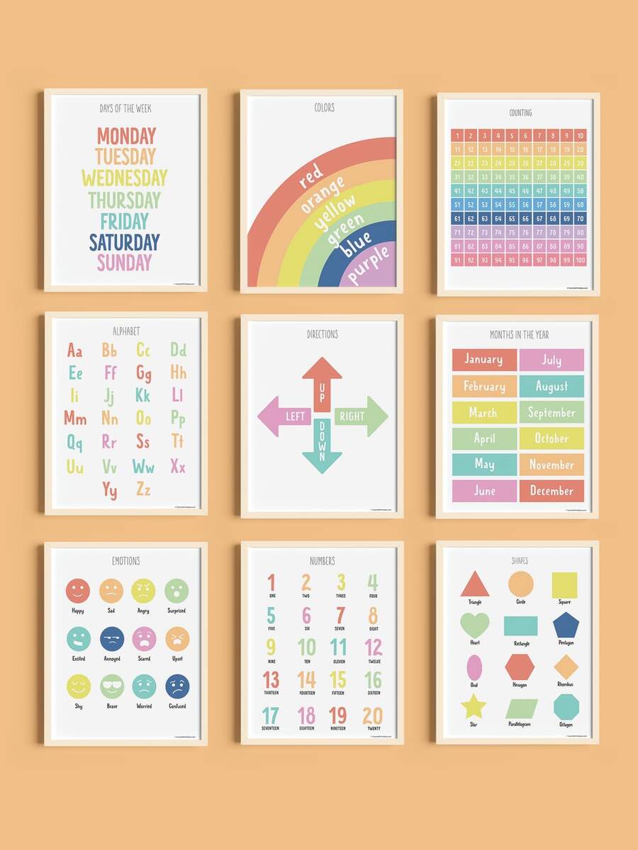 Free Learning Charts Posters For Toddlers And Preschoolers