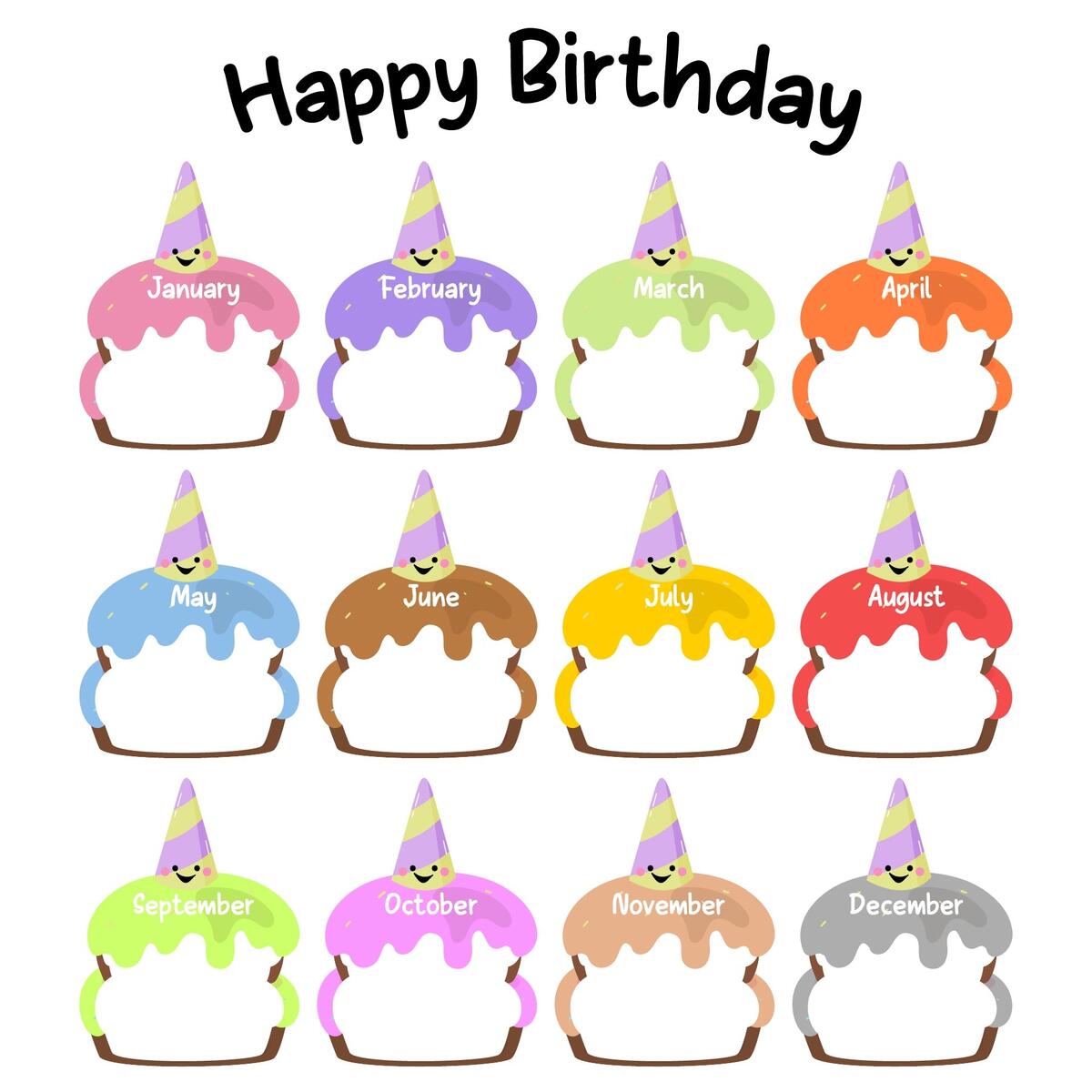 Happy Birthday Chart 10 Free PDF Printables Printablee