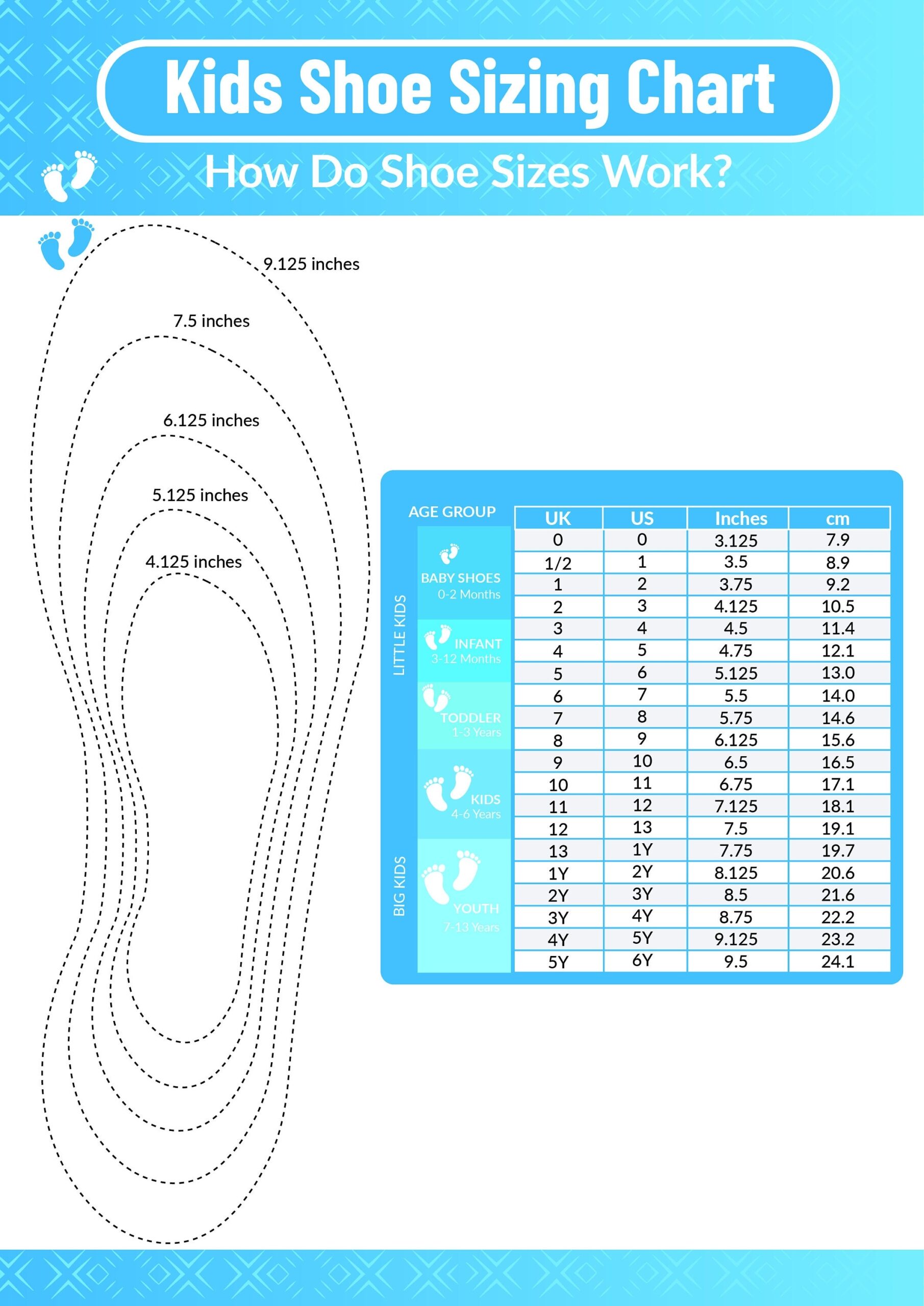 HOT Printable Shoe Sizing Chart Foot Sizing Girls Shoe Size Chart 11 Little Kid Shoe Size Printable