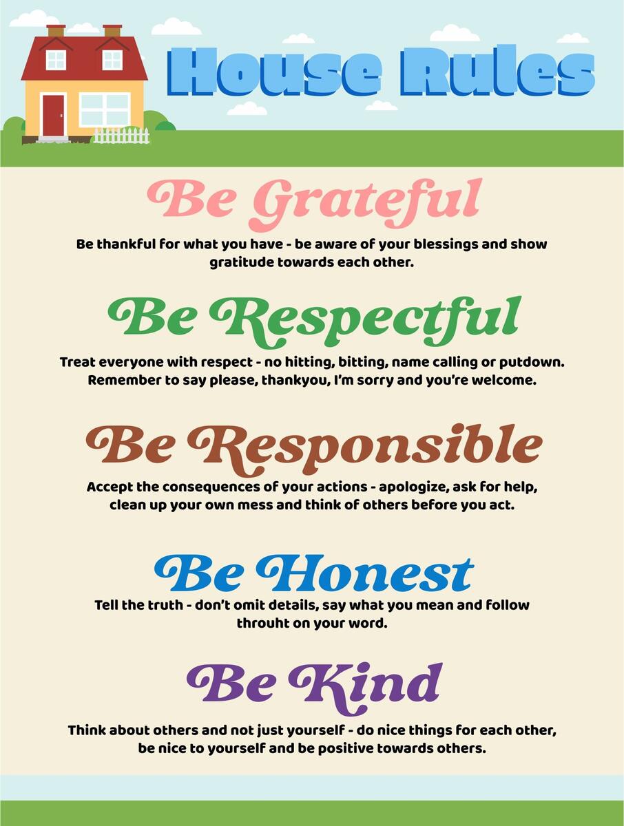 Household Rules 10 Free PDF Printables Printablee