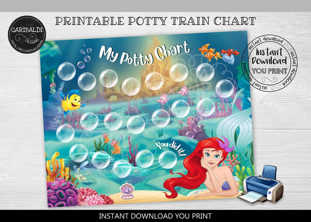 Instant Download Reward Chart Printable Chart Mermaid Chart Potty Train Chart Behavior Chart Daily Reward Chart For Kids Routine Chart RW Etsy