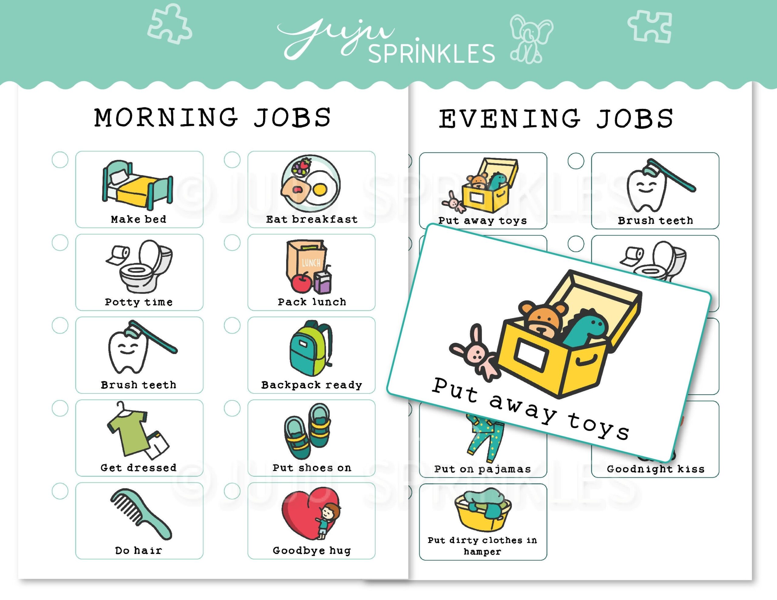 Chore Chart Printable Customizable With Pictures Me And Reegs