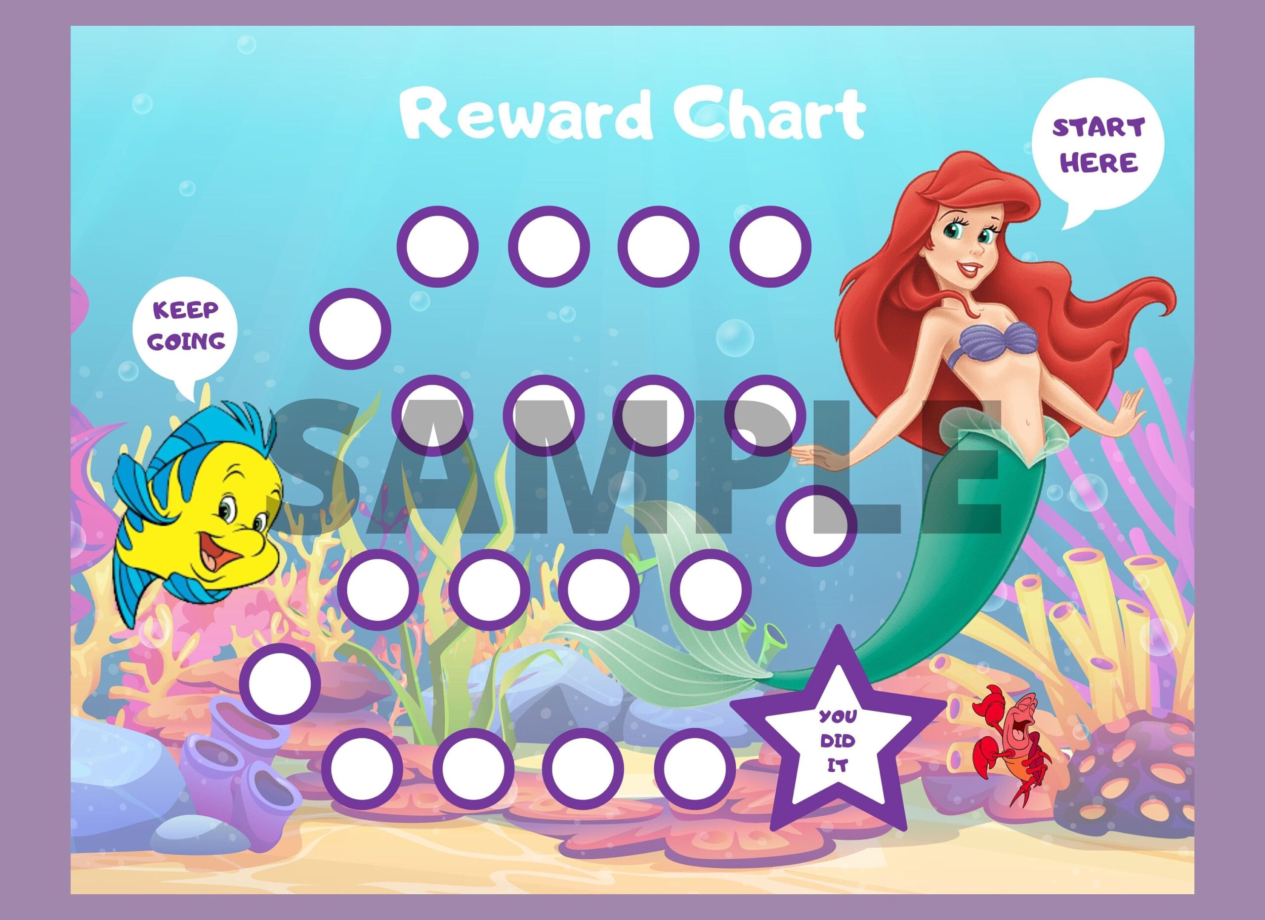 Mermaid Potty Chart Sticker Chart Reward Chart Potty Training Etsy