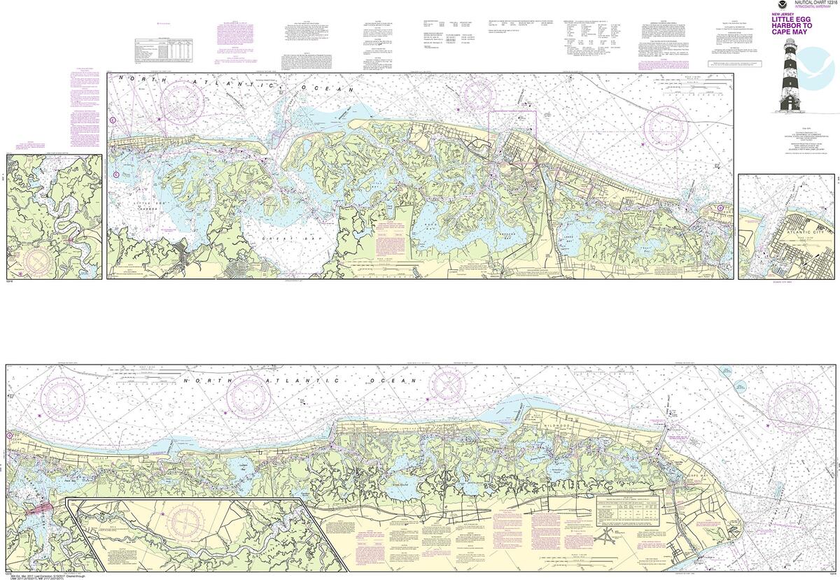 NOAA Nautical Chart 12316 Intracoastal Waterway Little Egg Harbor To Cape May Atlantic City
