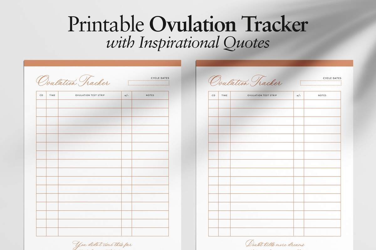 Opk Ovulation Test Strip Ovulation Predictor Kit Printable Tracker Instant Download Mustard Colorway Etsy