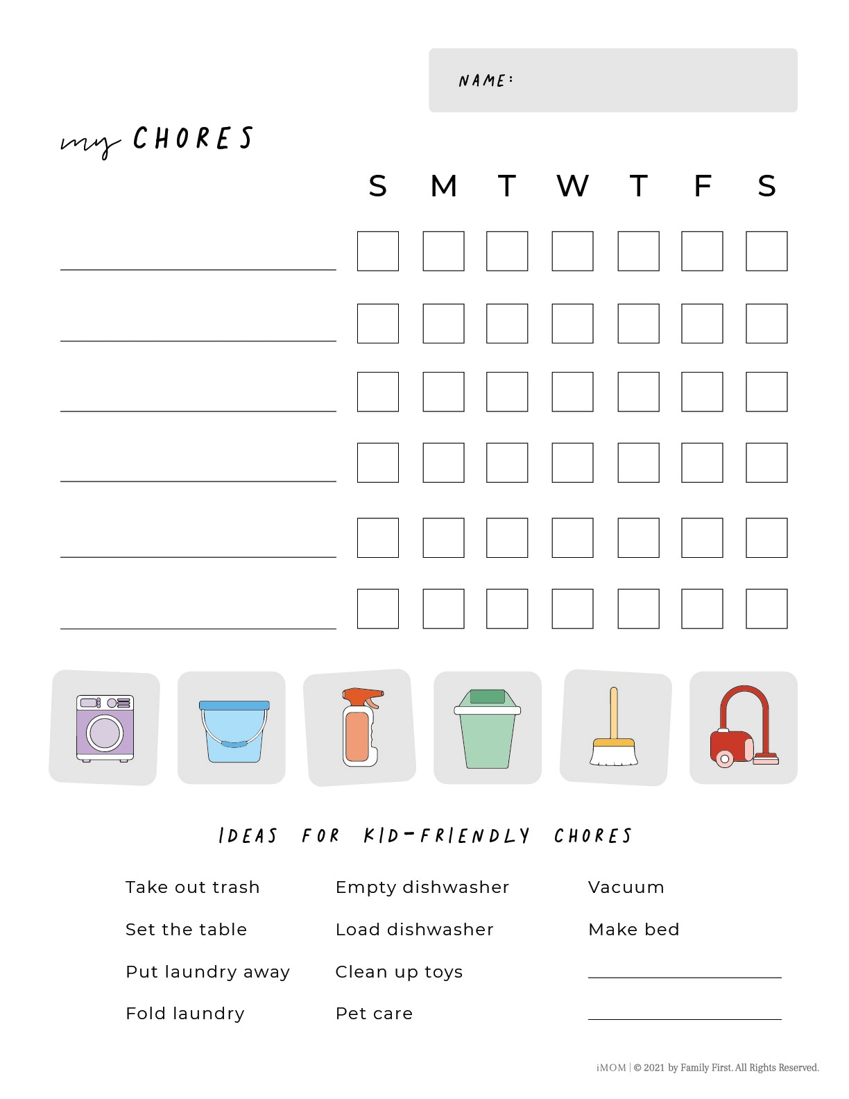 Free Printable Chore Chart For Toddlers Start Teaching Responsibility