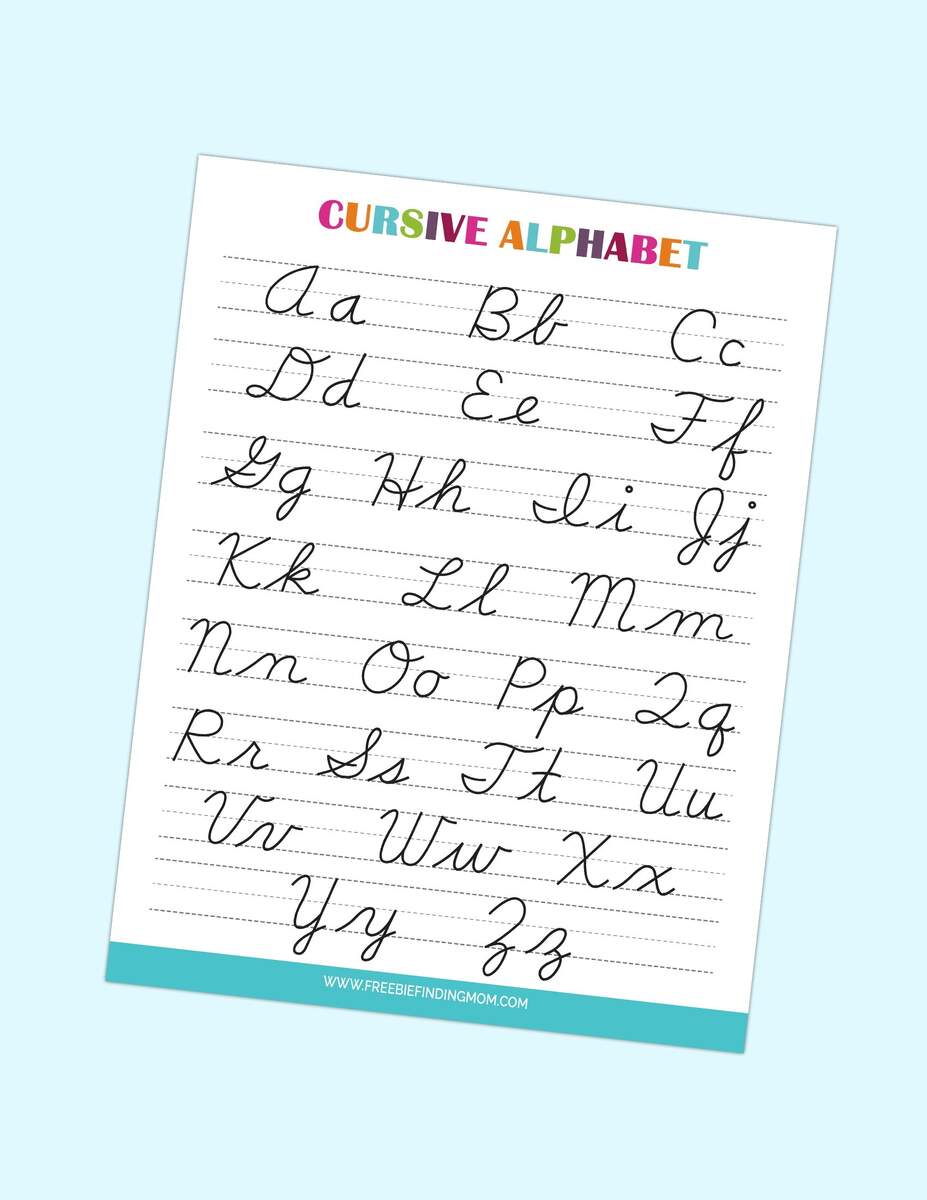 Printable Cursive Alphabet Chart PDF Upper And Lowercase Letters