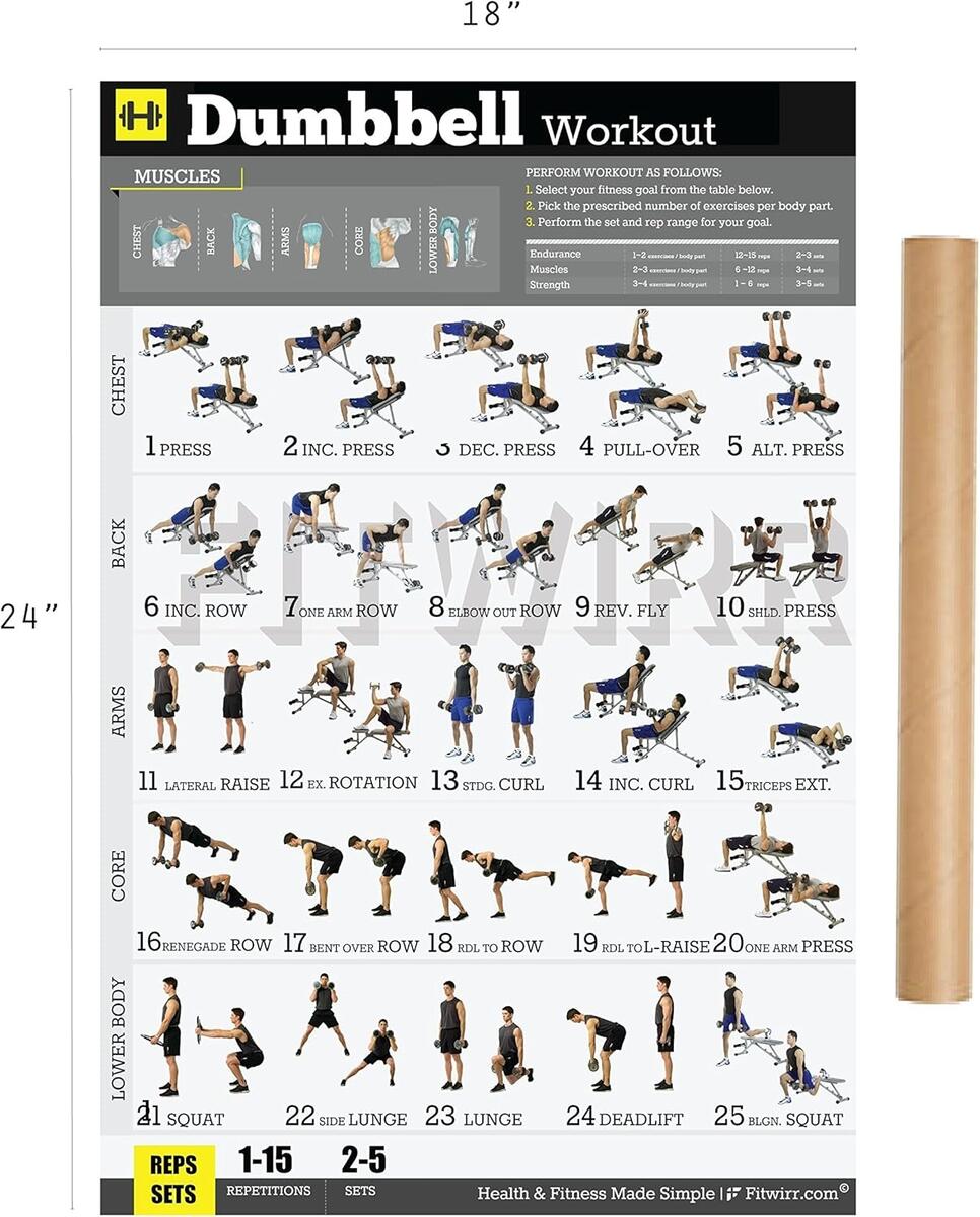 Printable Dumbbell Fitness Printable Dumbbell Workout Plan Dumbbell Workout Chart Printable