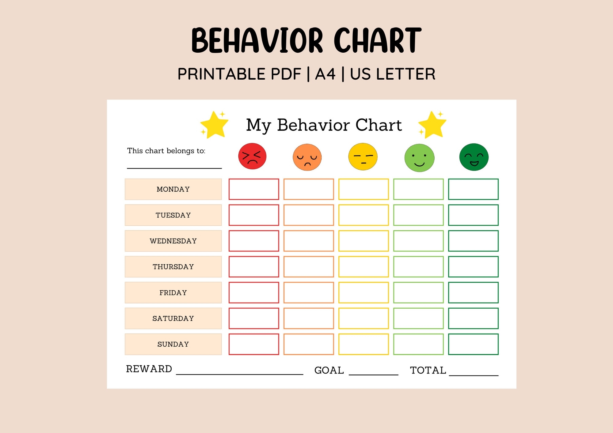 Free Printable Customizable Reward Chart Poster Templates Canva