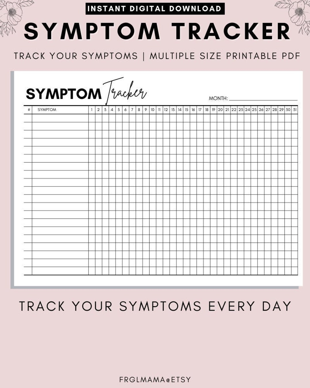 Free Symptom Tracker Worksheet Medical Planner Bearable