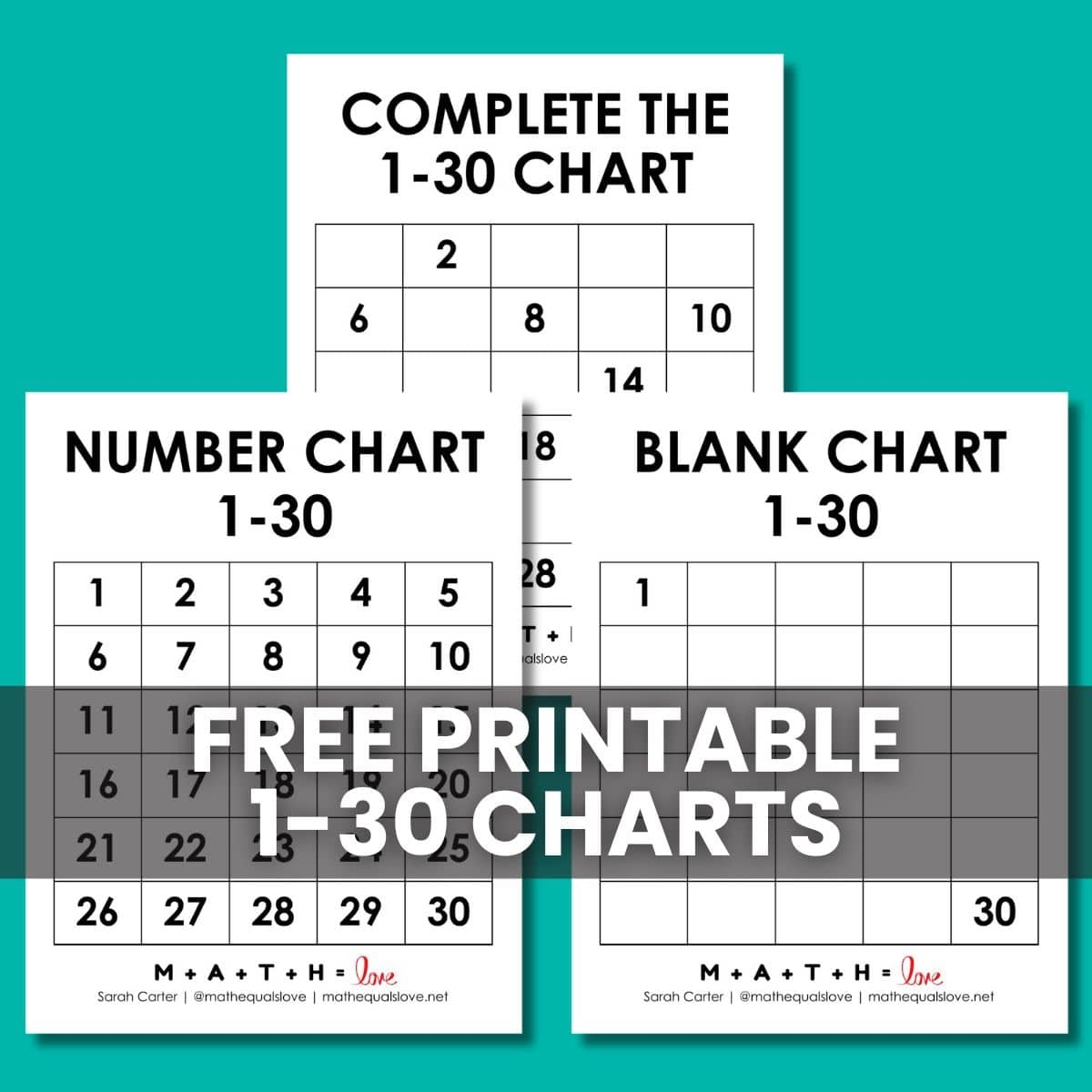 Printable Number Chart 1 30 Free PDF Templates