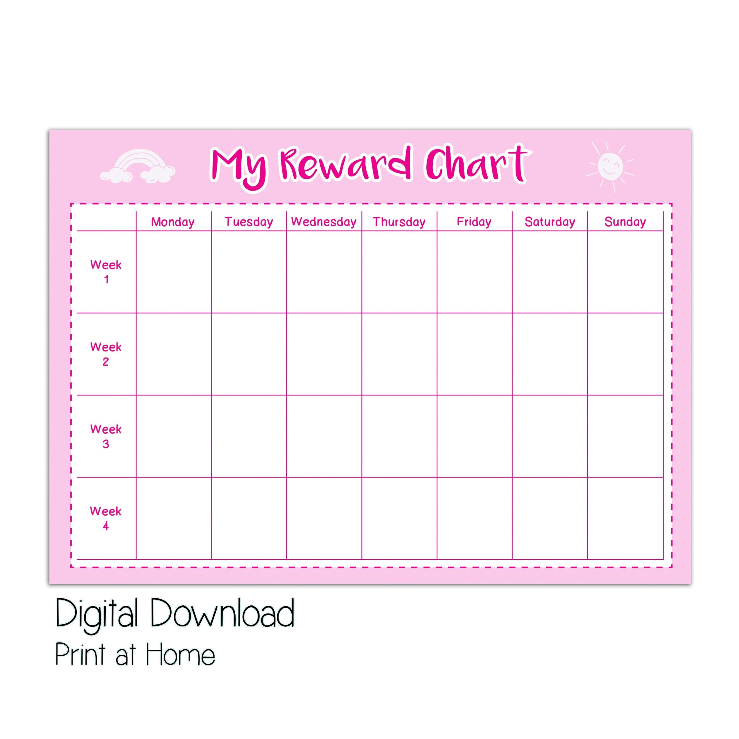 Free Printable Rainbow Reward Chart For Kids Favorite Printables