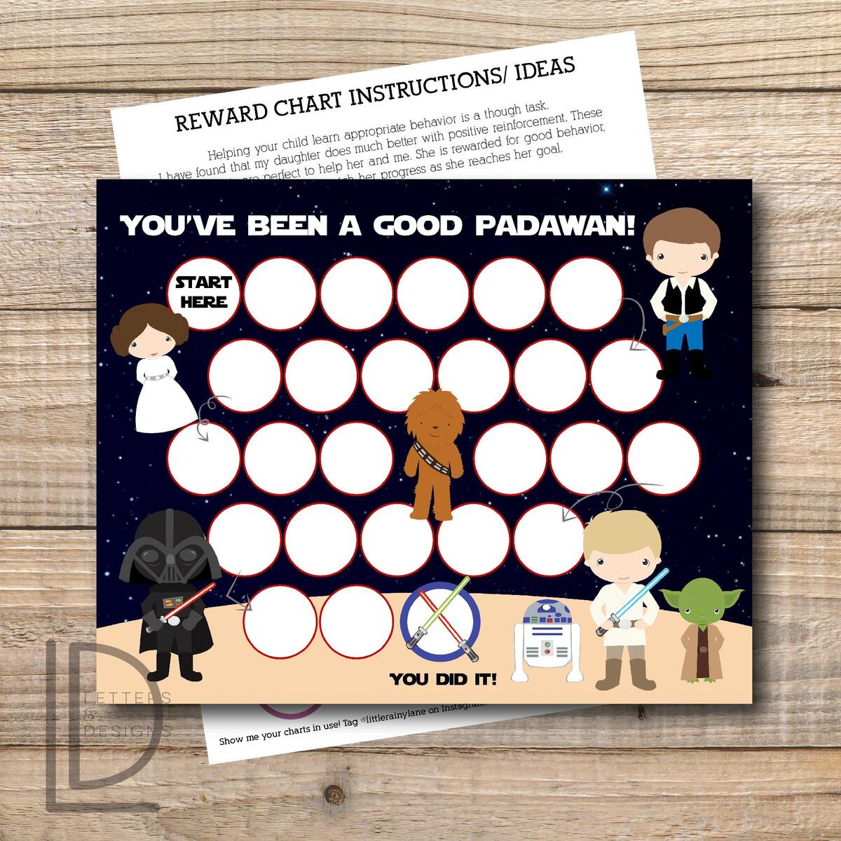 Reward Chart Star Wars Reward Chart Printable Instant Download Printable Etsy