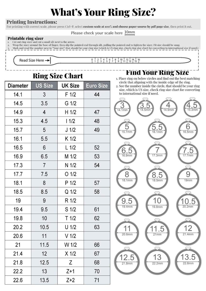 Ring Measurement Metric O Rings Size Chart Us Ring Size Chart