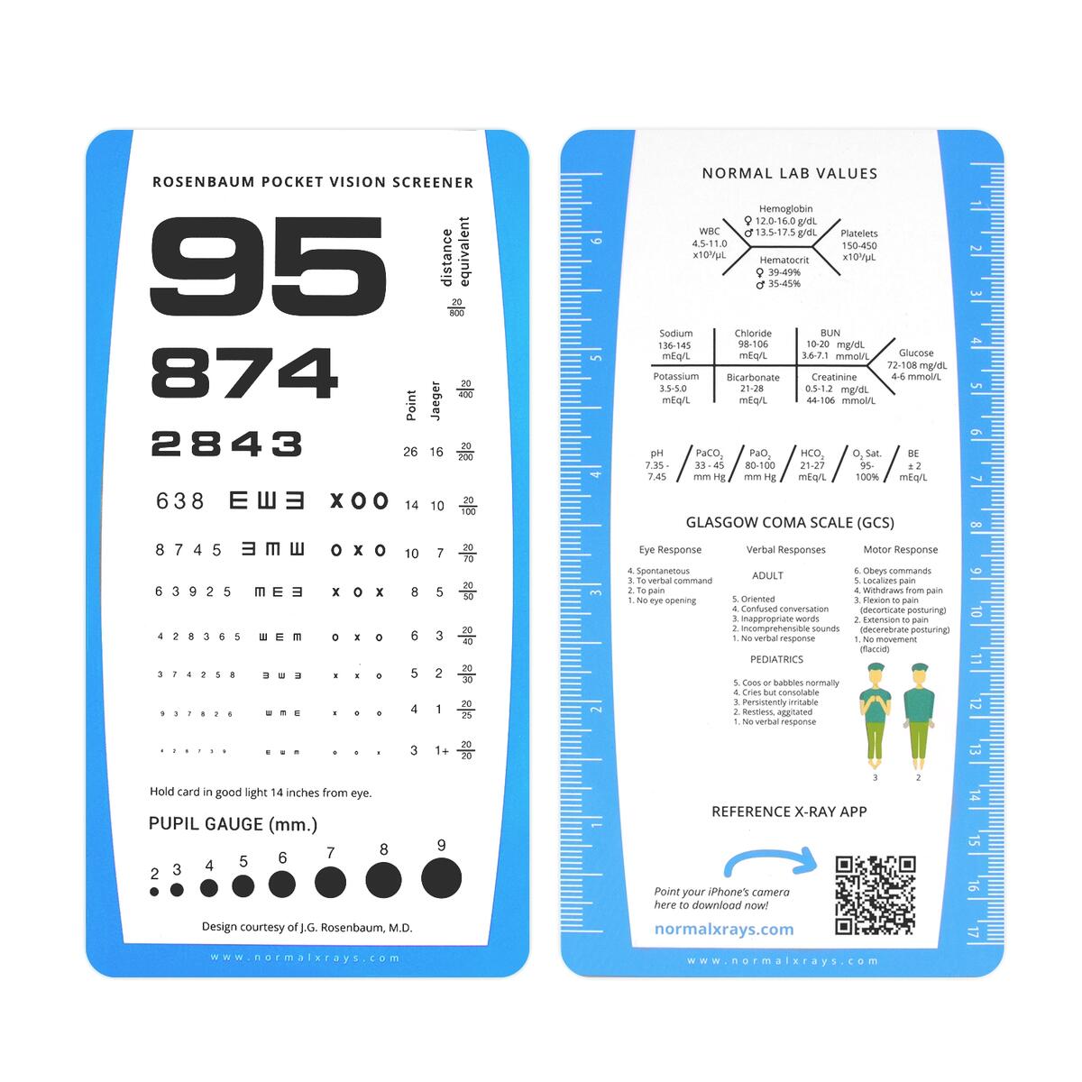 Brand New Ultimate Pocket Eye Chart Rosenbaum Snellen