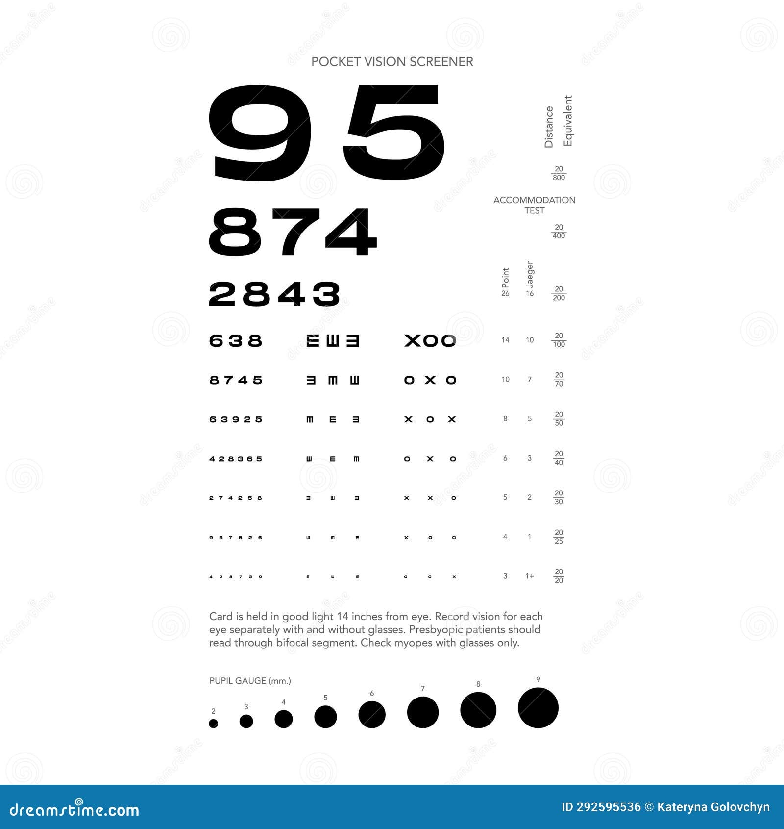 Rosenbaum Pocket Size Plastic Eye Chart 6 3 8 X 3 Amazon Sg Office Products