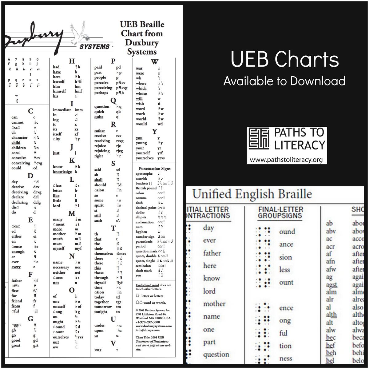 UEB Symbol Charts Available To Download Paths To Literacy