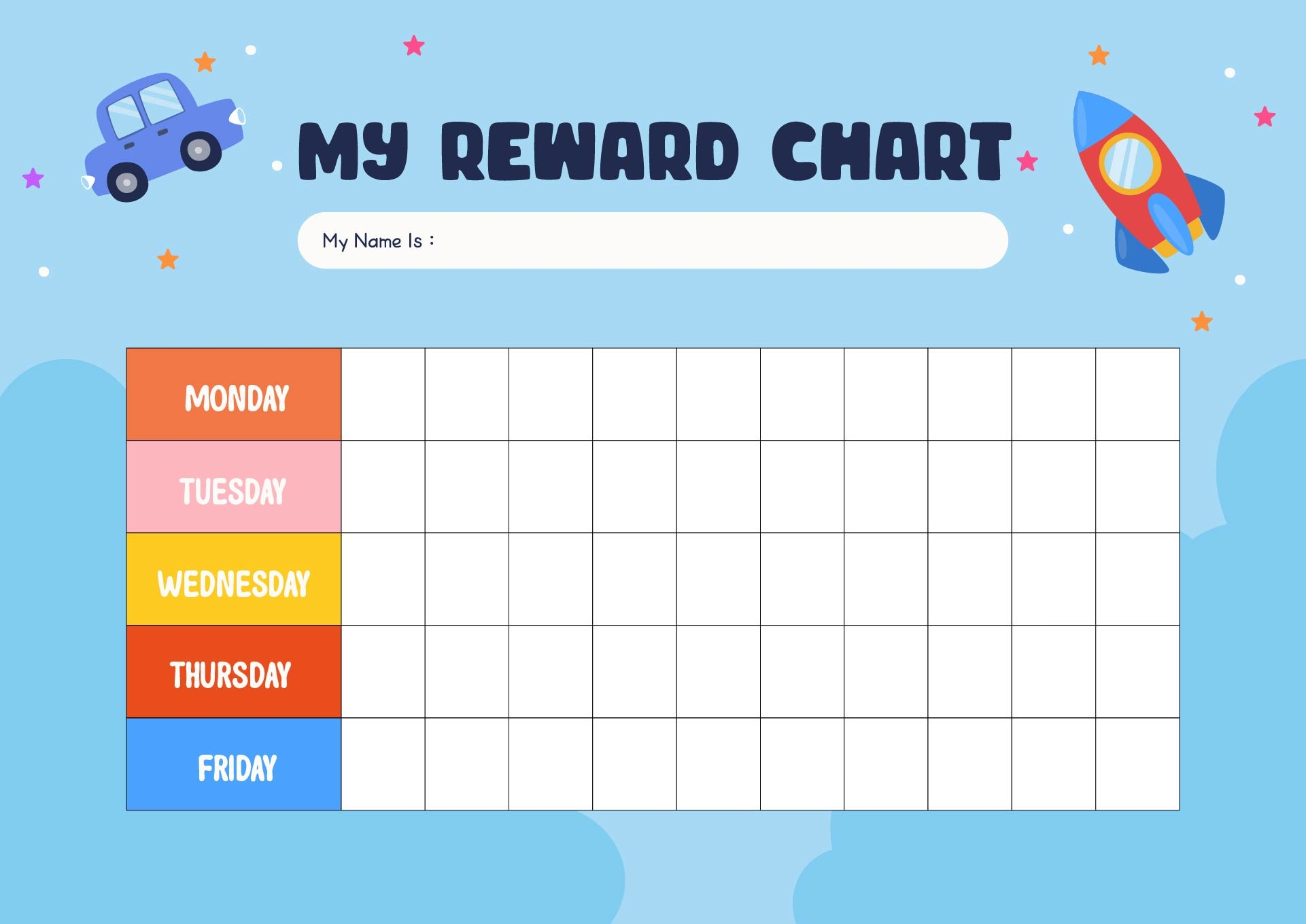 Weekly Chore Reward Chart 10 Free PDF Printables Printablee