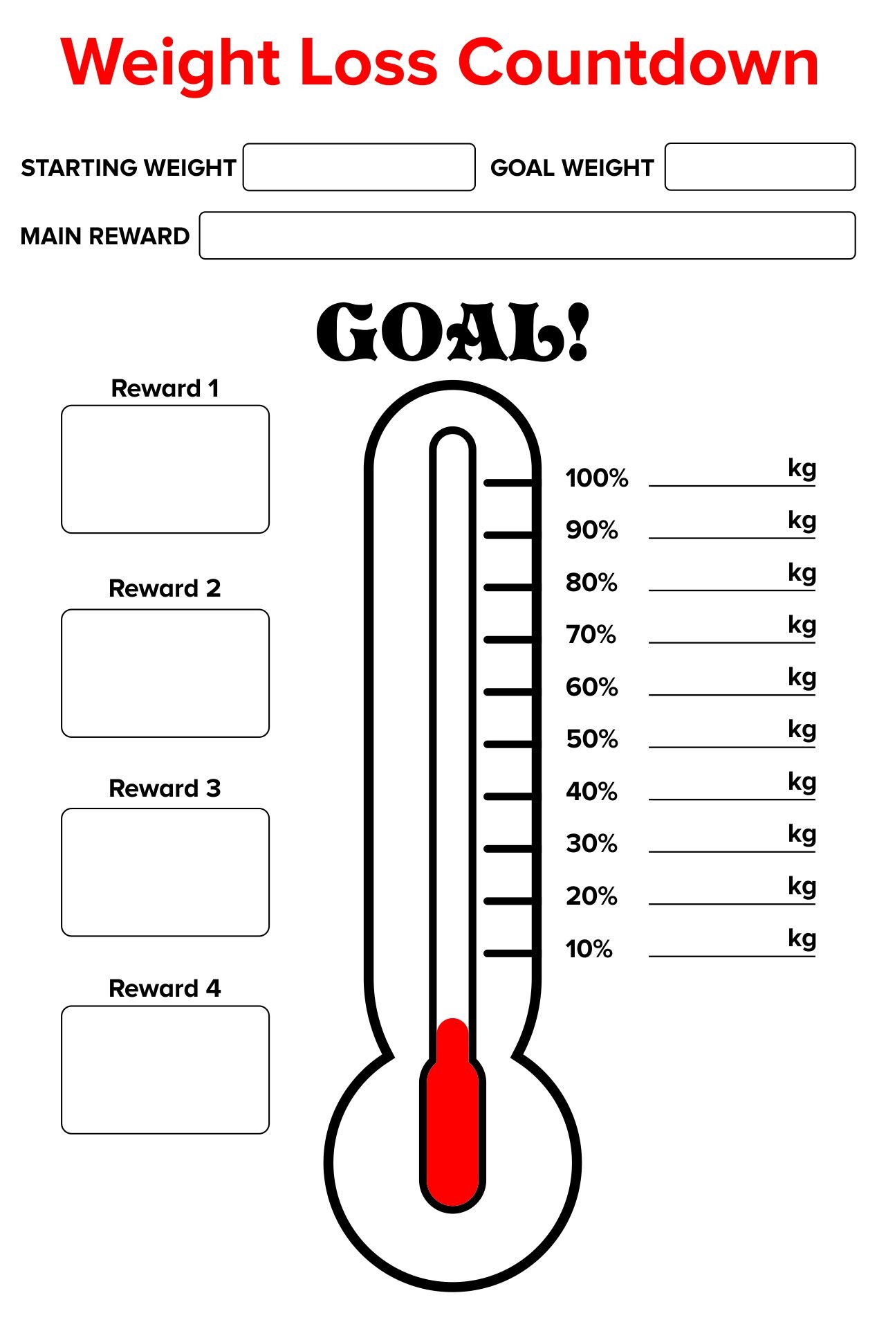 Weight Loss Thermometer 10 Free PDF Printables Printablee