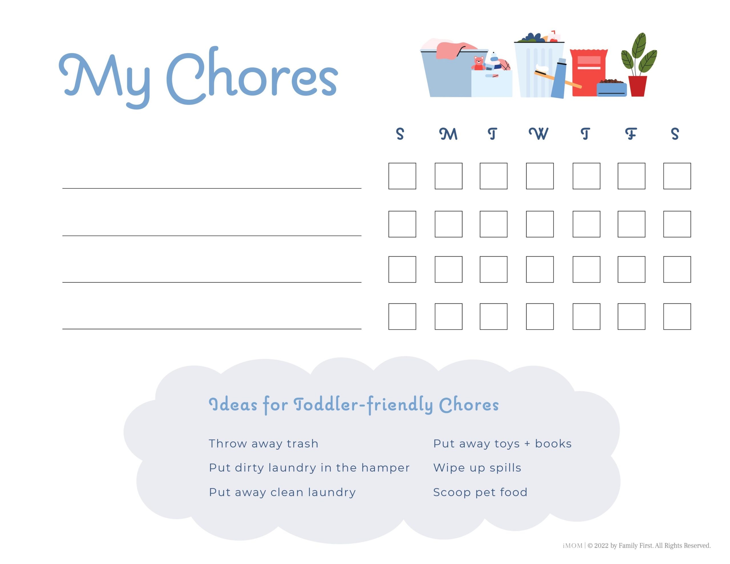 Editable Chore Chart For Kids Printable Kids Daily Weekly Responsibility Chart Kids Chore List Kids Daily Routine Checklist PDF Etsy