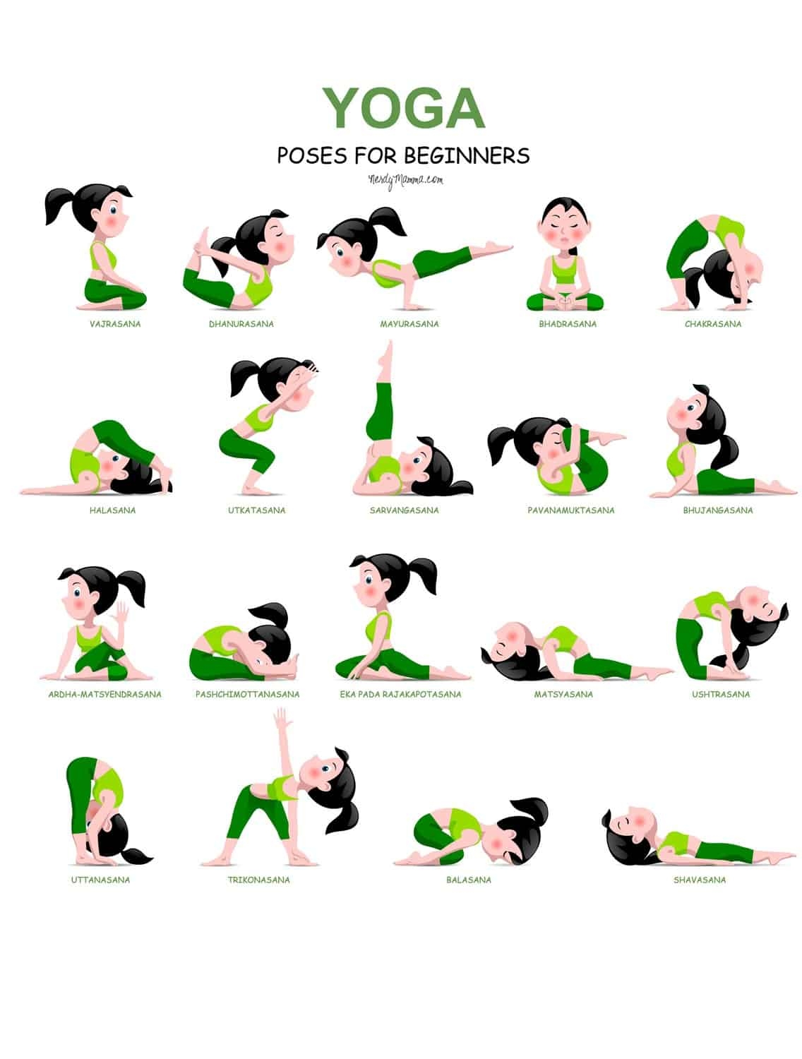 Bikram Yoga Poses Chart Printable