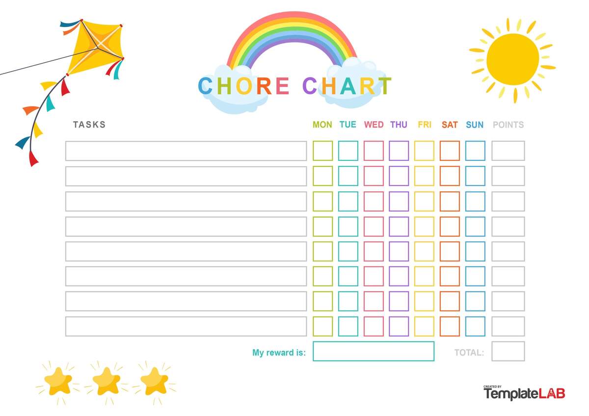 23 FREE Chore Chart Templates For Kids TemplateLab