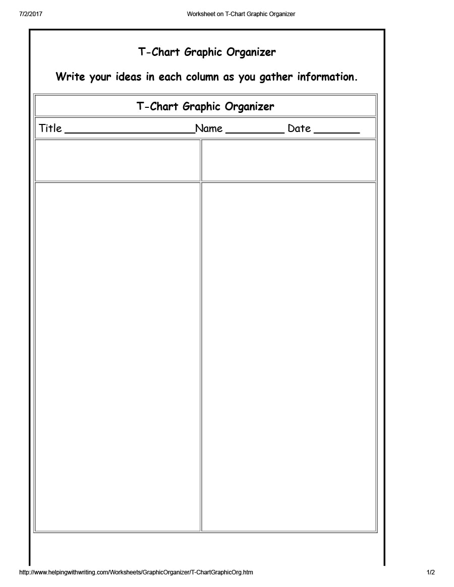 30 Printable T Chart Templates Examples TemplateArchive