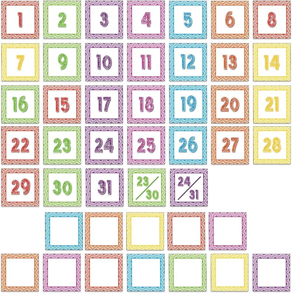 45 Pieces Scribbling Calendar Numbers For Classroom Calendar Numbers Teacher Calendar Cutouts For Classroom Calendar Pocket Chart With 60 Pieces Adhesive Dots For Teaching Kids Preschool Decor Buy Online At Best