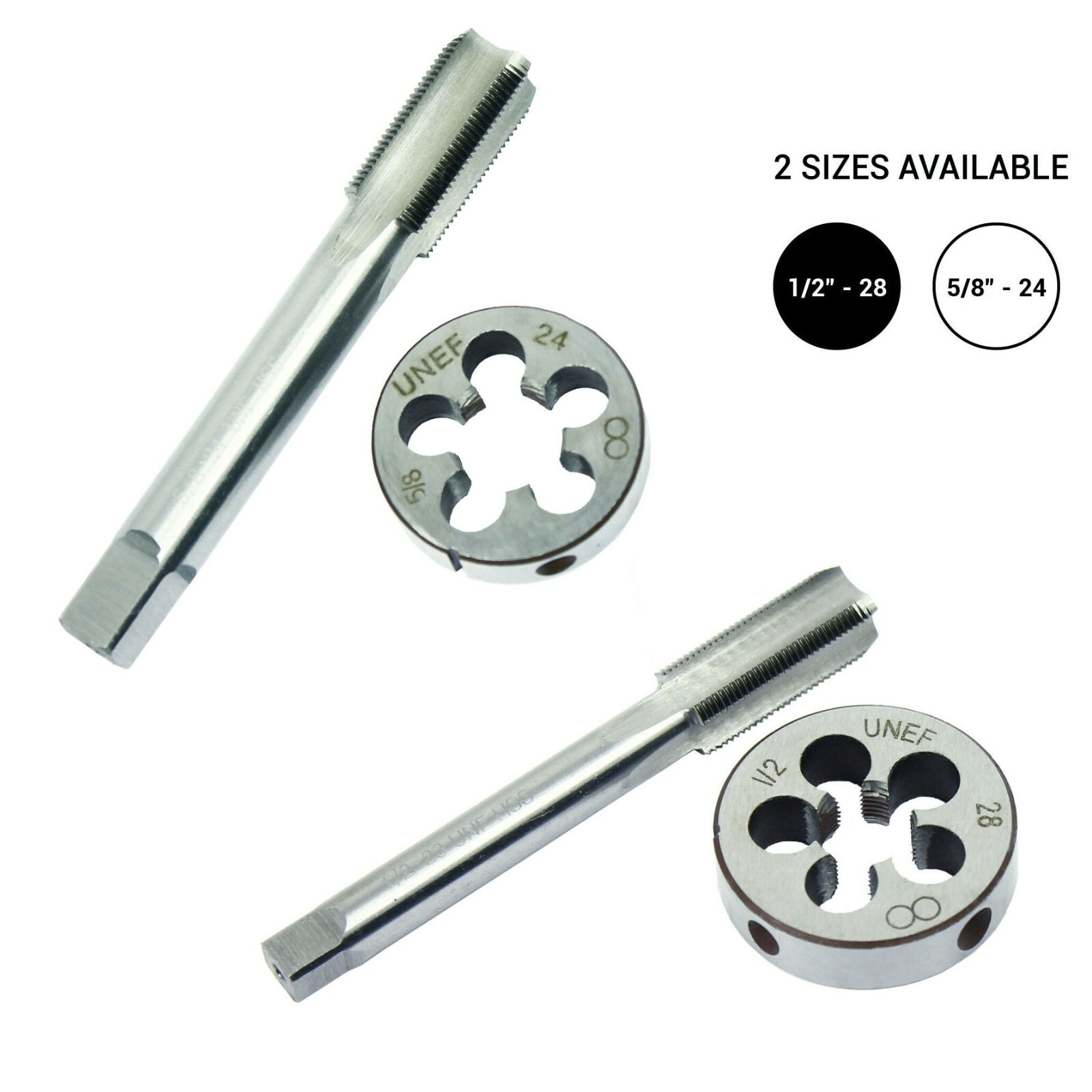 5 16 24 Tap Gunsmithing Tap Die Set 1 2 28 5 8 24 UNF Threads Right Hand Thread Tap Set