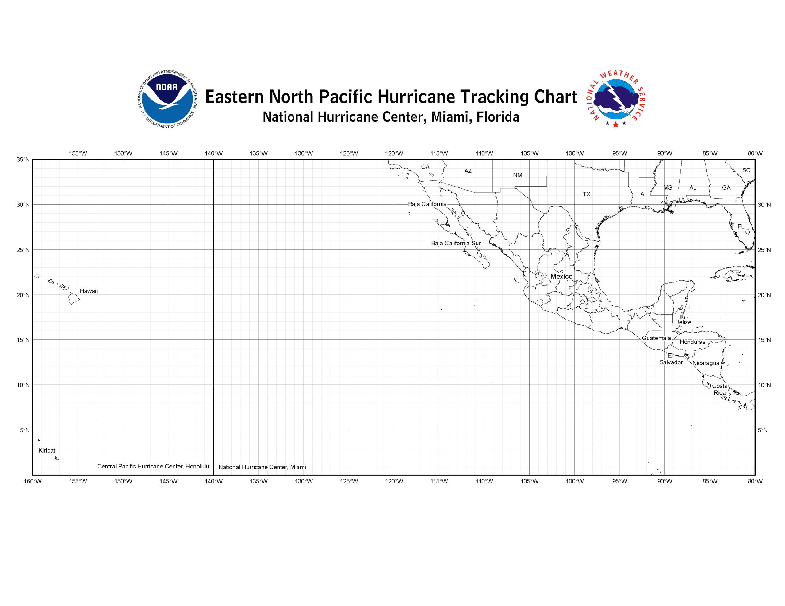 Atlantic And Eastern Pacific Hurricane Tracking Charts