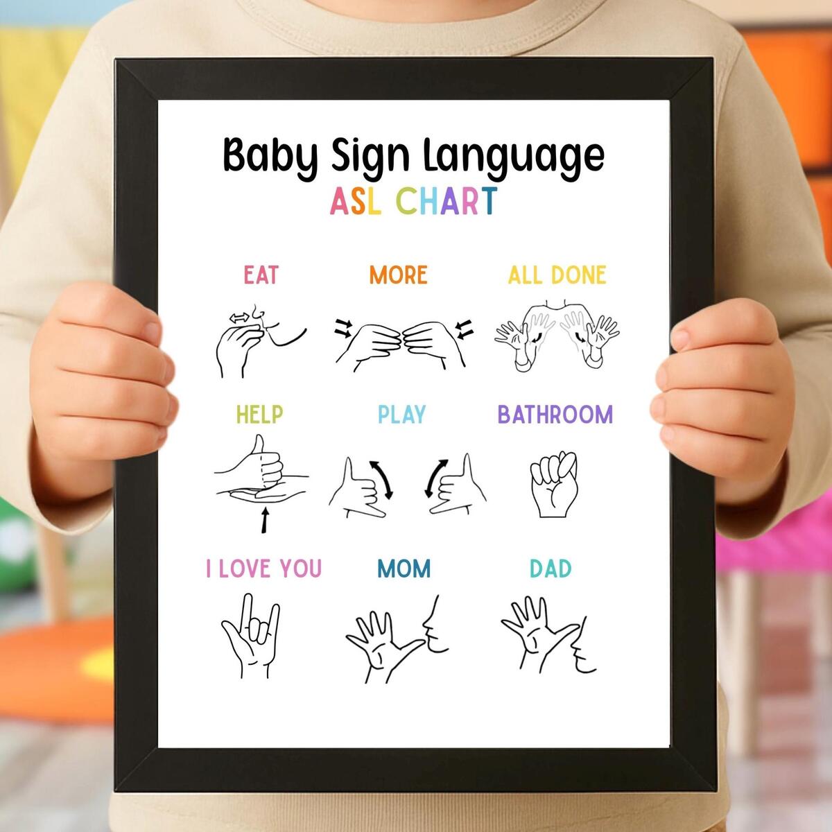 Baby Sign Language Poster Baby ASL Printable Baby Sign Chart Sign Language Wall Art Toddler Sign Language Poster Baby Sign Language ASL Set Etsy