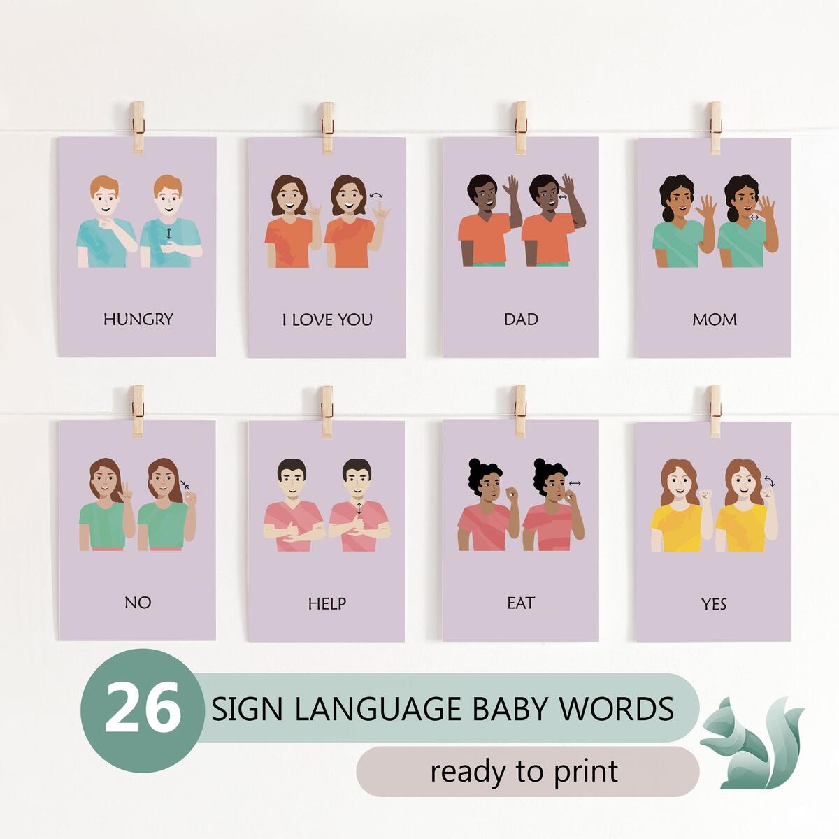 Baby Sign Language Poster Includes A Written Pdf Guide For Beginners Etsy