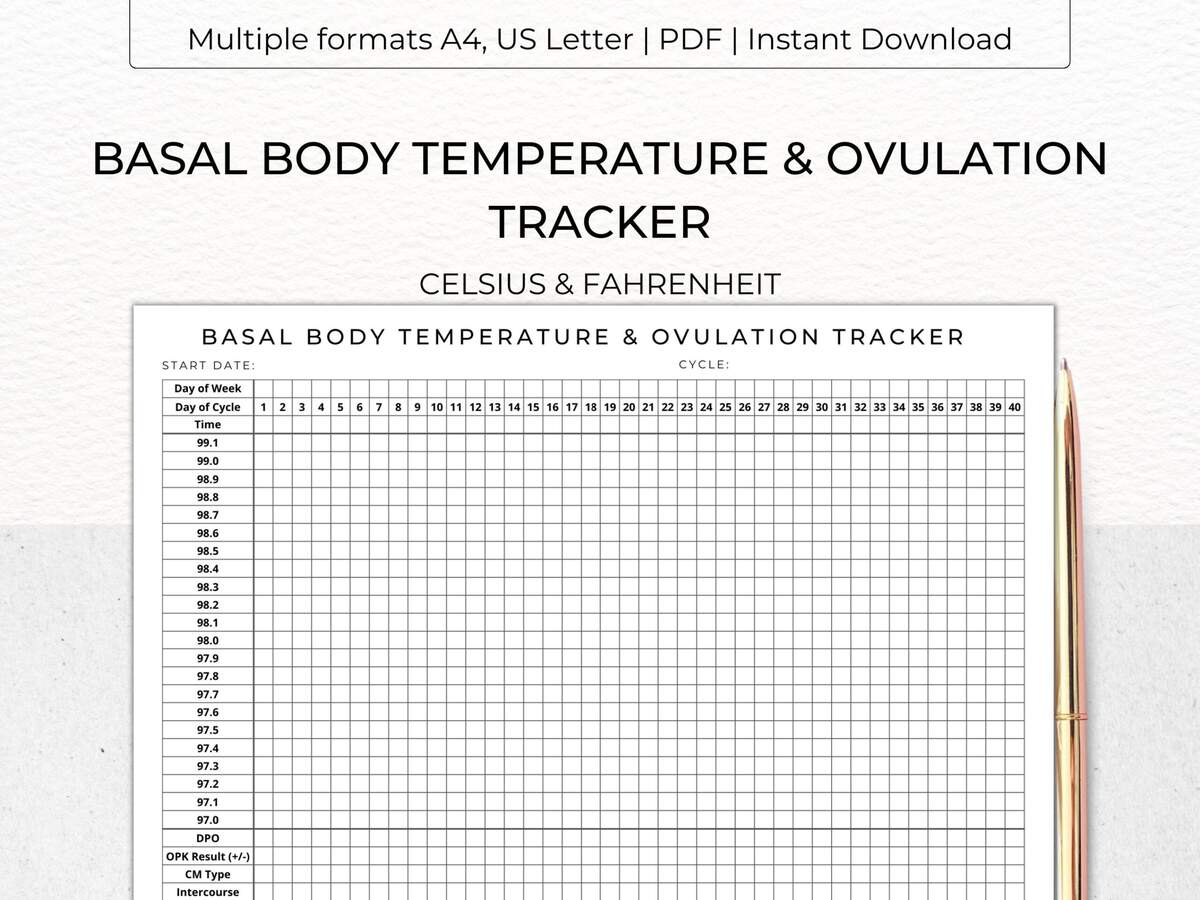 Natural Family Planning Printable Chart Fertility Awareness Method FAM Basal Body Temperature BBT Chart Etsy